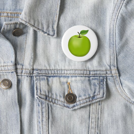 Groene appel ronde button 5,7 cm (In situ)