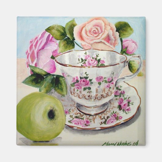 Groene appel & thee magneet (Voorkant)