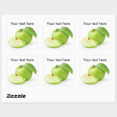 Groene appel vierkante sticker (Vel)