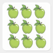 Groene appel vierkante sticker (Voorkant)