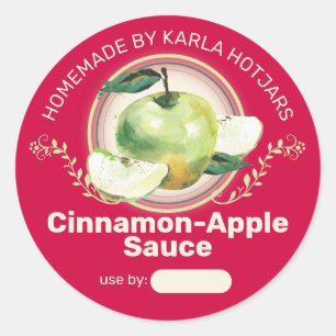 Groene appelappelappelpasteitteninbliksetiketten ronde sticker