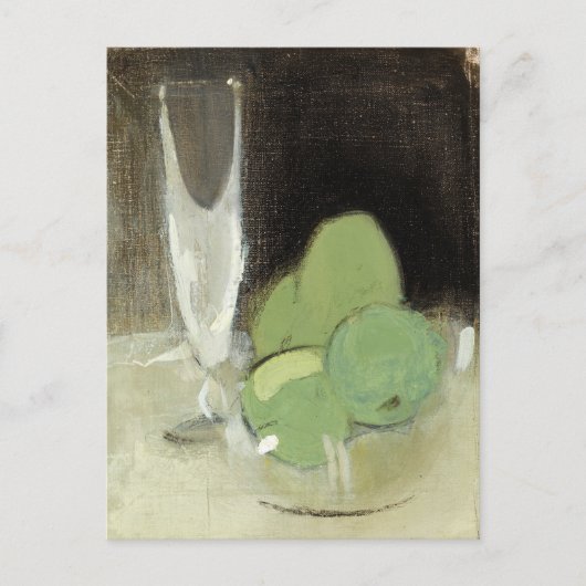 Groene appelen en champagne Glass, H.Schjerfbeck Briefkaart (Voorkant)