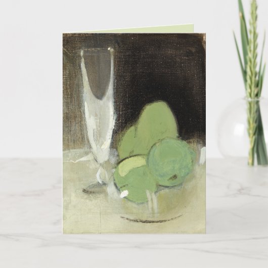 Groene appelen en champagne Glass, H.Schjerfbeck Kaart (Voorkant)
