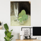 Groene appelen en champagne Glass, H.Schjerfbeck Poster (Thuiskantoor)
