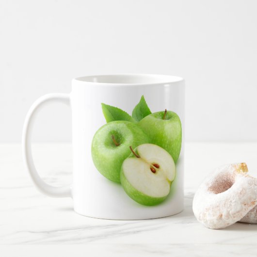 Groene appels koffiemok (Met donut)
