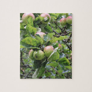Groene appels op bomen legpuzzel