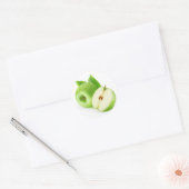 Groene appels ronde sticker (Envelop)
