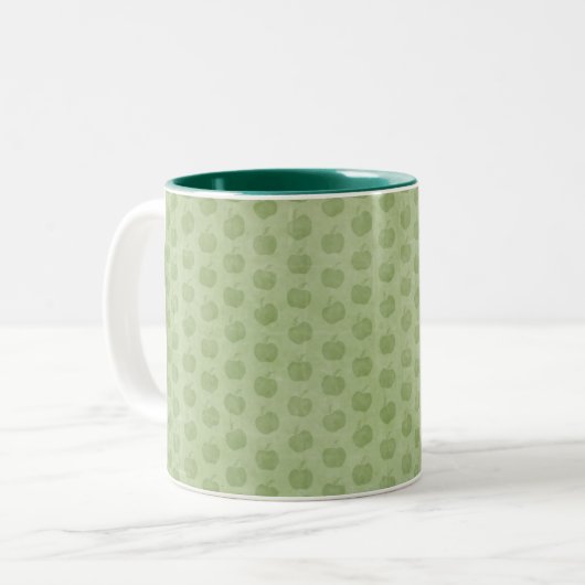 Groene appels tweekleurige koffiemok (Voorkant links)