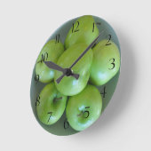 Groene appels wandklok ronde klok (Hoek)