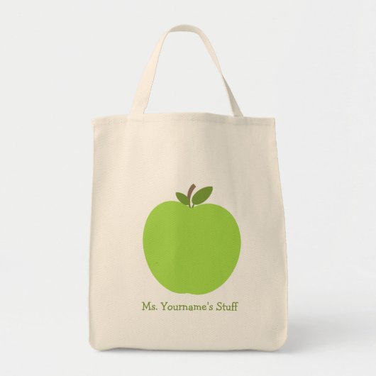 Groene Apple Aangepaste leraar Tote Bag (Voorkant)