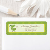 Groene Apple Baby Carriage Adreslabel Etiket (Insitu)