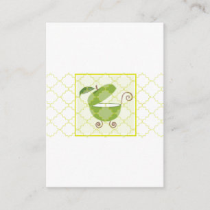 Groene Apple Baby Carriage Neem een boek mee Informatiekaartje