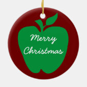 Groene Apple-cadeau van schoolleraar Keramisch Ornament (Achterkant)