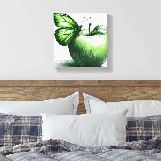 Groene Apple Canvas Print (Insitu (Slaapkamer))