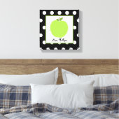 Groene Apple Polka Dot Verpakt Canvas Voor Leraar (Insitu (Slaapkamer))