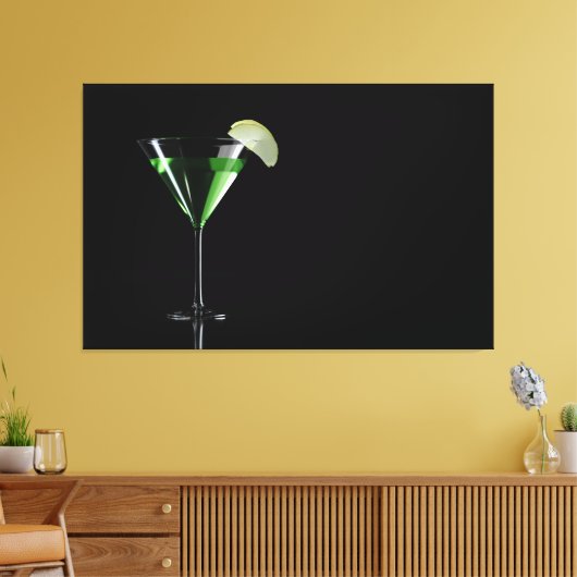 Groene appletini-cocktail met appel canvas afdruk (Insitu (Woonkamer))