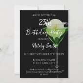 Groene appletini cocktail met plakje appel kaart (Voorkant)