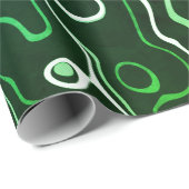 Groene aqua damascus abstract wervelt koel patroon cadeaupapier (Rol Hoek)