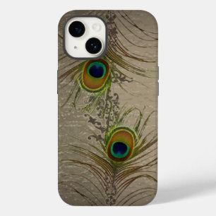  groene Aqua Peacock Feathers Case-Mate iPhone 14 Hoesje