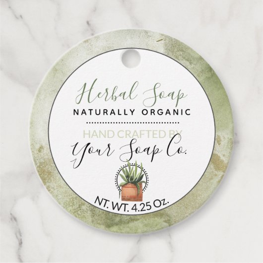 Groene Aquarel Bad en Lichaam Hanglabels 🧼 Bedankjes Labels (Voorkant)