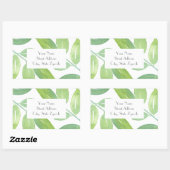 'Groene Aquarel Bladeren 3' Labels (Vel)