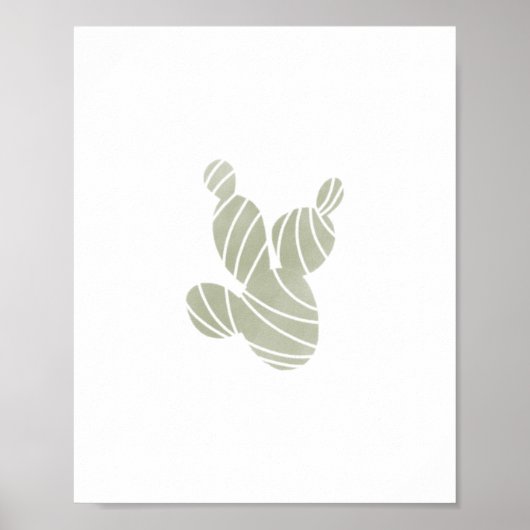 Groene aquarel cactus poster (Voorkant)
