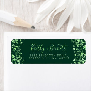 Groene Aquarel Harten Ierse St. Patrick's Dag Etiket