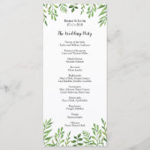 Groene Aquarel Moderne Botanische Trouw Rackcard Programma (Voorkant)