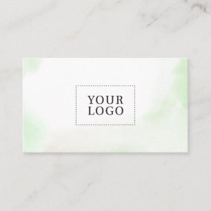 Groene Aquarel Wash Minimaal Logo Zakelijke Kaart Visitekaartje
