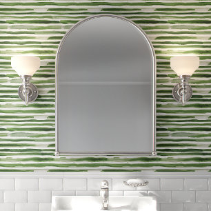 Groene Aquarelstreep Modern Behang