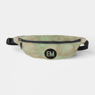 Groene Aquarelverf Cirkels Initiaal Monogram Heuptasje