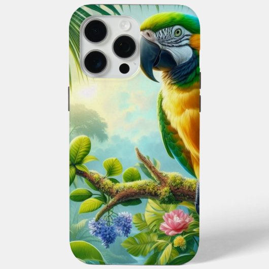 Groene ara tropische bloemen Case-Mate iPhone case (Achterkant)