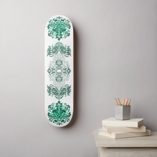 groene Arabesk Skateboard (Muurkunst)