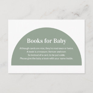 Groene Arch Books voor Baby Baby shower Informatiekaartje