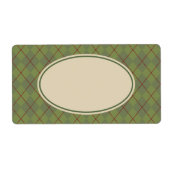 Groene Argyle Holiday Labels (Voorkant)
