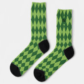 Groene Argyle Pattern Monogram Socks Sokken (Links)
