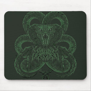 Groene Art Deco Cobra   Sierlijke Symmetrische Sla Muismat