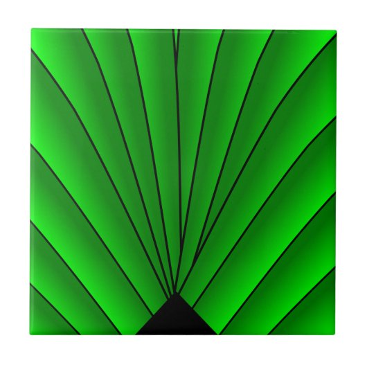 Groene Art Deco Design Tegeltje (Voorkant)