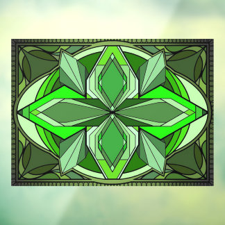 Groene Art Deco Privacy Window Cling Raamsticker