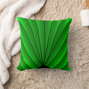 Groene Art Deco Waaiers Ontwerp Kussen