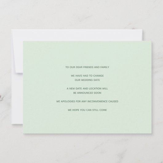 groene art nouveau bloemen veranderen de datum save the date (Achterkant)