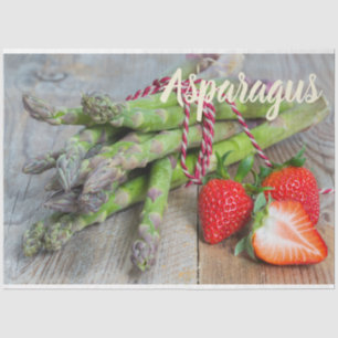 Groene Asparagus met aardbei Tissuepapier
