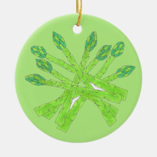 Groene Asparagus Spears Gardening Vegetable Foodie Keramisch Ornament