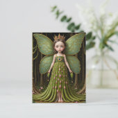 Groene aspergeenfee briefkaart (Staand voorkant)