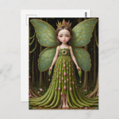 Groene aspergeenfee briefkaart (Voorkant / Achterkant)