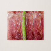 Groene asperges met ham macro legpuzzel (Horizontaal)