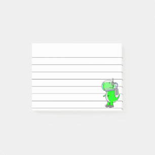 Groene Astronaut Dinosaur Drawing Lined 4x3 Post-it® Notes