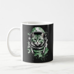 Groene Astronaut Kat Splash Koffiemok