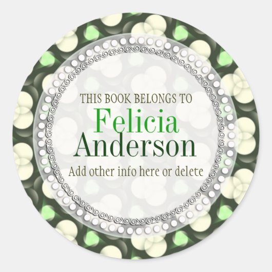 Groene atomen patroon cadeauboek label sticker (Voorkant)