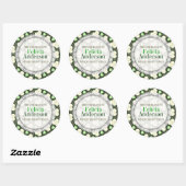 Groene atomen patroon cadeauboek label sticker (Vel)